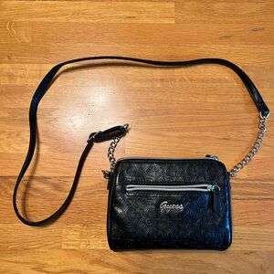 Guess Embossed Black Crossbody Bag